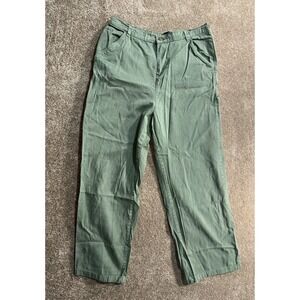 Aero Aeropostale High Rise Carpenter Green‎ Button Fly Pants Sz XL